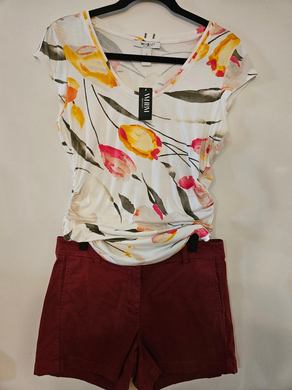 Summer Outfit NWT White House Black Market -S- Blouse & J Crew Shorts -6- C78